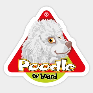 Mini Poodle on Board - White Sticker